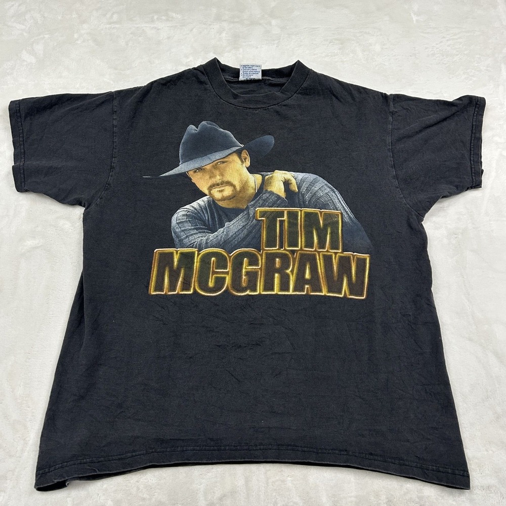 All Sport Tim McGraw Concert T-Shirt Mens L Black 2000 Tour Graphic Tee